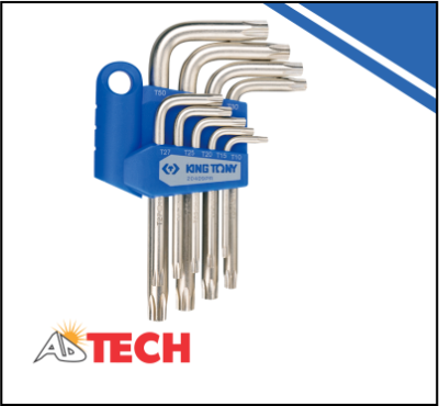 Bộ lục giác bông lỗ 9 cây ngắn Kingtony 20409PR