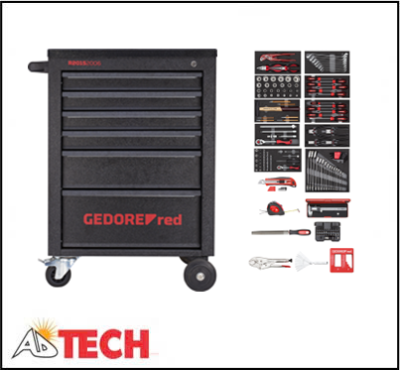 Bộ dụng cụ 166 chi tiết trong xe đẩy dụng cụ GEDORE R21562002