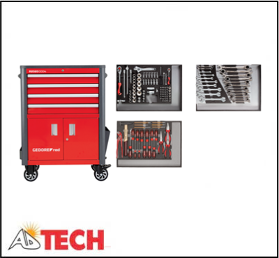 Bộ dụng cụ 129 chi tiết k&egrave;m xe đẩy dụng cụ GEDORE R22041004