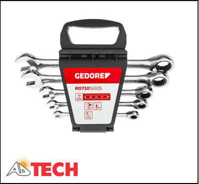 Bộ cờ l&ecirc; v&ograve;ng miệng tự động 5 chi tiết 8-19 mm Gedore R07105005