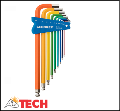 Bộ lục gi&aacute;c đầu bi nhiều m&agrave;u 1.5 - 10 mm 9 chi tiết Gedore H 42 CKEL-09 Code 3297470