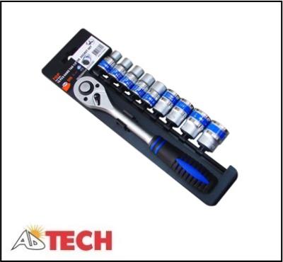 Bộ tu&yacute;p 10 chi tiết 1/2" (Cần tự động vu&ocirc;ng nhanh bọc nhựa) Top TBS - 12251
