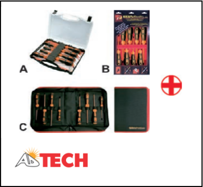 Bộ tua v&iacute;t bake 4 chi tiết  c&aacute;ch điện 1000V Ega Master&nbsp;76675&nbsp;