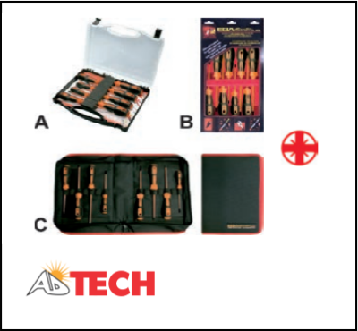 Bộ tua v&iacute;t hoa thị 4 chi tiết  c&aacute;ch điện 1000V Ega Master&nbsp;76663&nbsp;