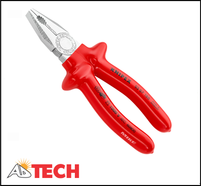 K&igrave;m đa năng 200mm Knipex 03 07 200 c&aacute;n bọc VDE b&oacute;ng, mạ chrome
