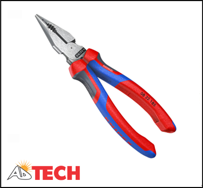 K&igrave;m đa năng mỏ nhọn 185mm Knipex 08 22 185 c&aacute;n bọc nhựa đa m&agrave;u, mạ đen