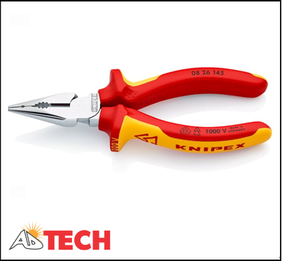 K&igrave;m đa năng mỏ nhọn 145mm Knipex 08 26 185 c&aacute;n bọc VDE 2K, mạ chrome