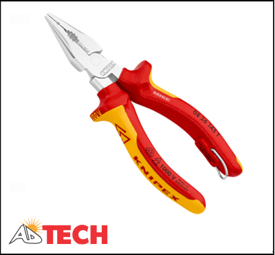 K&igrave;m đa năng mỏ nhọn 145mm Knipex 08 26 145 T c&aacute;n bọc VDE 2K, mạ chrome