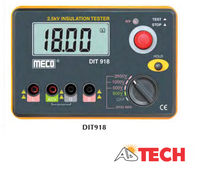 M&aacute;y đo điện trở c&aacute;ch điện 2.5KVDC MECO DIT918