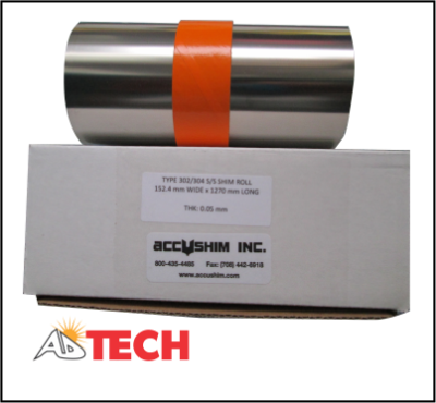  Miếng ch&egrave;n inox 302/304SS cuộn nhỏ d&agrave;y 0.02mm