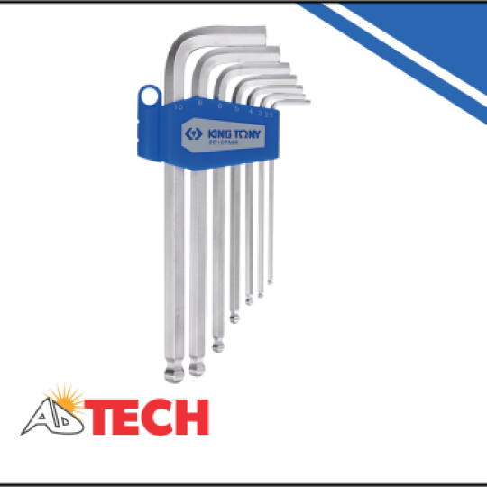 Bộ lục gi&aacute;c đầu bi 7 c&acirc;y, 2.5 ~ 10.0mm Kingtony 20107MR