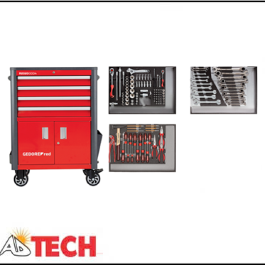 Bộ dụng cụ 129 chi tiết k&egrave;m xe đẩy dụng cụ GEDORE R22041004