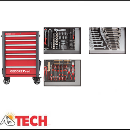 Bộ dụng cụ 129 chi tiết k&egrave;m xe đẩy dụng cụ GEDORE R22071004