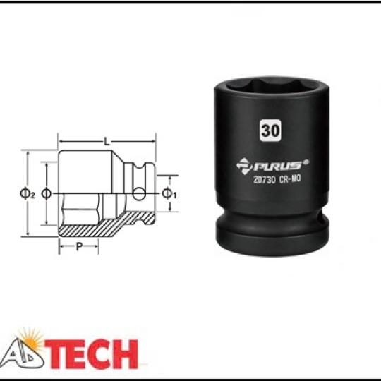 Đầu tu&yacute;p socket 6 cạnh hệ m&eacute;t 3/4 inch 22 mm Purus 20722