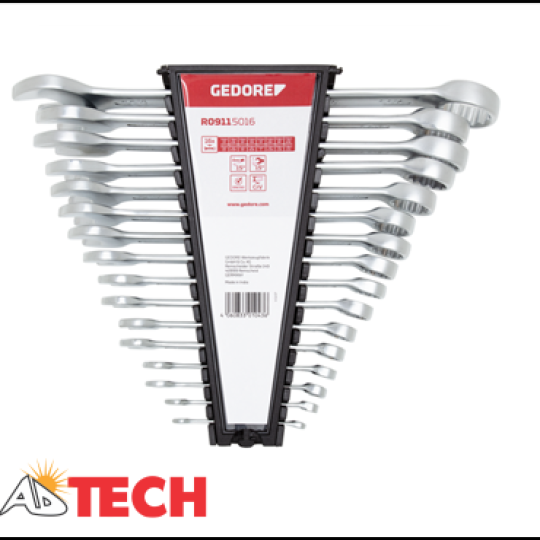 Bộ cờ l&ecirc; v&ograve;ng miệng 16 chi tiết 1/4 - 1.1/4 inch Gedore R09115016