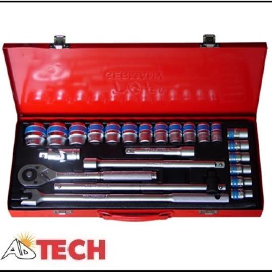 Bộ tu&yacute;p 1/2" 6 cạnh 24 chi tiết hệ m&eacute;t TOP KW-S424D-1