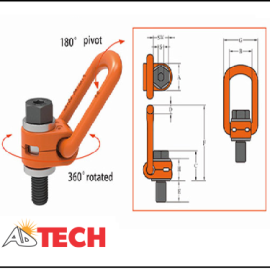 Bu-l&ocirc;ng tai cẩu xoay 1 tấn Yiyun YD081-M12