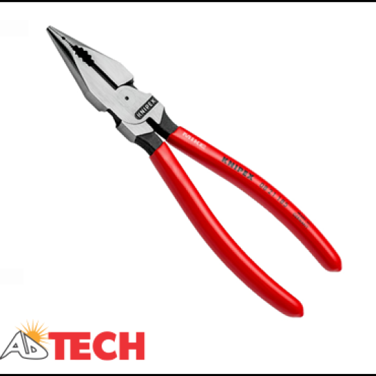 K&igrave;m đa năng mỏ nhọn 145mm Knipex 08 21 145 c&aacute;n bọc PVC trơn mạ đen