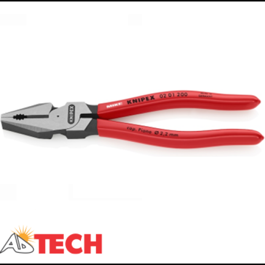 K&igrave;m đa năng 180mm Knipex 02 01 180 c&aacute;n bọc PVC trơn, mạ đen
