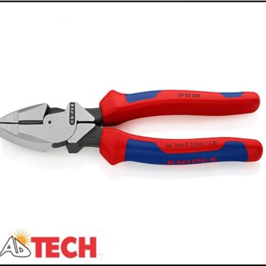 K&igrave;m đầu bằng trợ lực 240mm Knipex  09 02 240 SB c&aacute;n bọc nhựa đa m&agrave;u, mạ đen