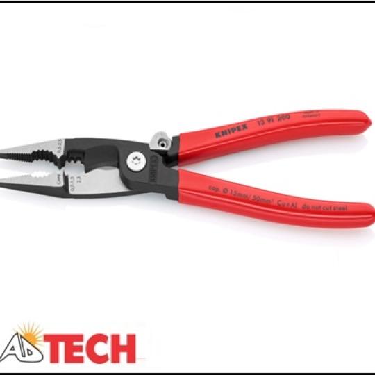 K&igrave;m điện đa năng c&aacute;n bọc PVC nh&aacute;m 200mm Knipex 13 91 200 SB
