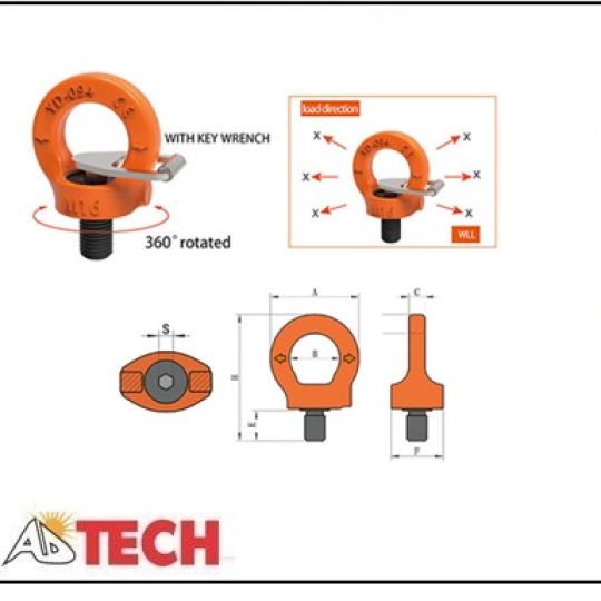 Bu l&ocirc;ng tai cẩu xoay 4.5 tấn Yiyun YD094-1.1/4'